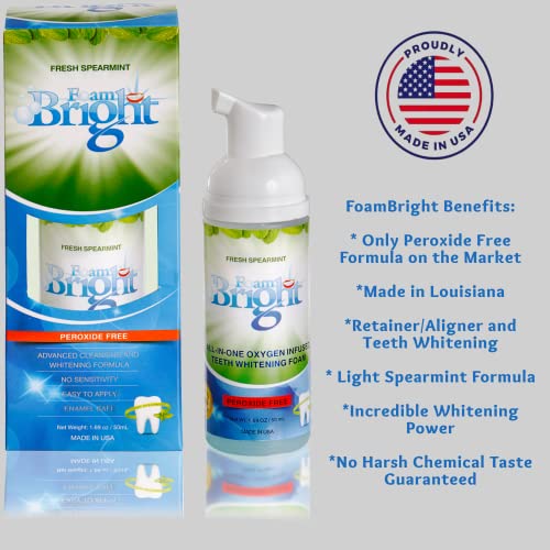 FoamBright Dual Aligner & Retainer Cleaner & Teeth Whitening Foam