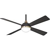 MINKA-AIRE F623L-BC/SBR Orb 54 Inch Ceiling Fan with Integrated 16W LED Light, Black Brushed Carbon/Soft Brass