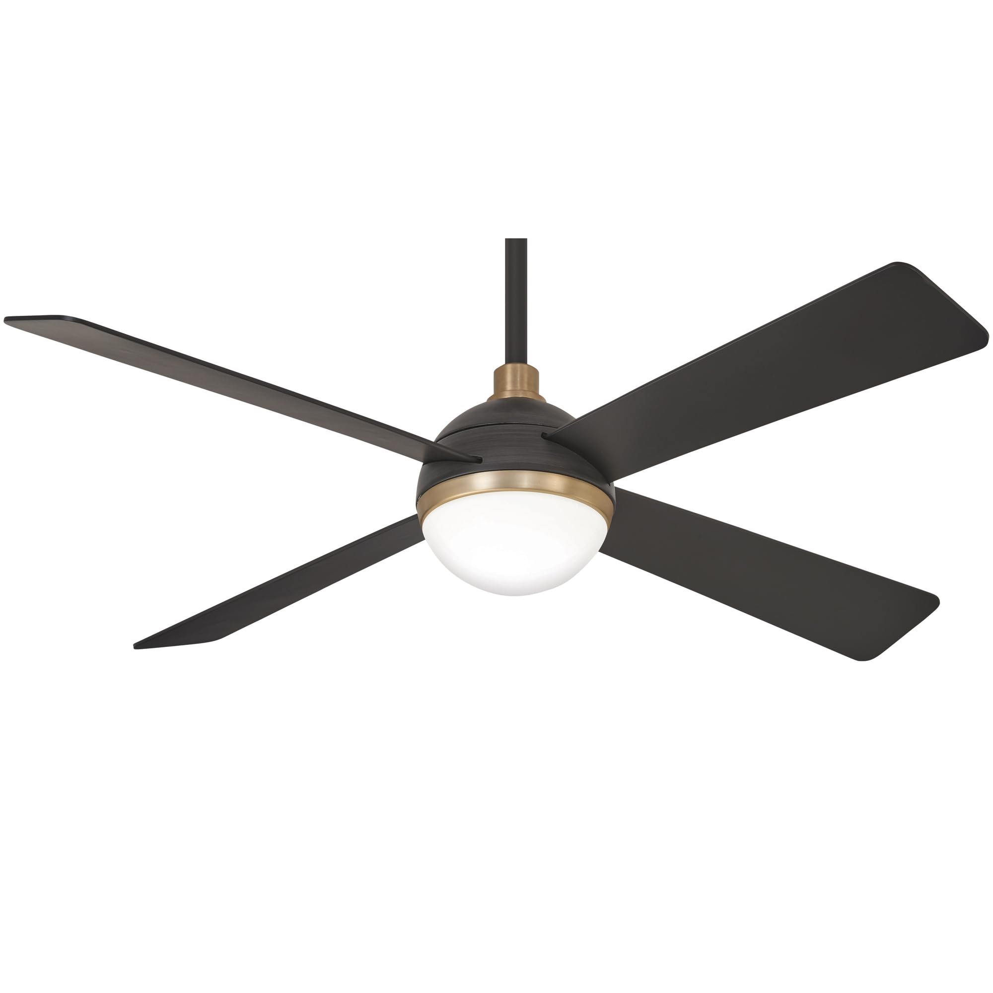 Photo 1 of ** PARTS ONLY ** MINKA-AIRE F623L-BC/SBR Orb 54 Inch Ceiling Fan with Integrated 16W LED Light, Black Brushed Carbon/Soft Brass Finish