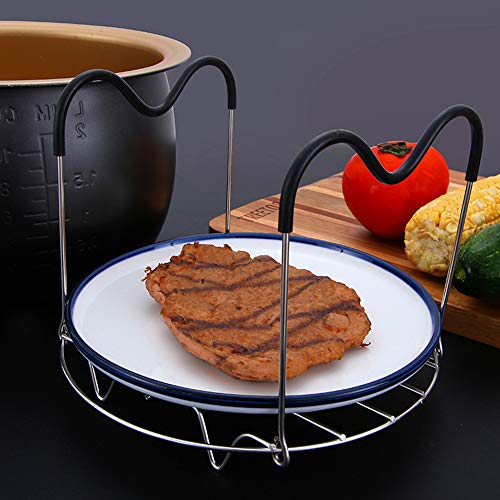 AQIMY Instant Pot Trivet with Heat Resistant Silicon Handles Multipurpose Pressure Cooker Steamer Rack for 5/6/8 Quart Instant Pot