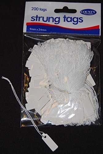 shop inc 200 Piece White 9mm x 24mm Hexagonal Price Tag Labels