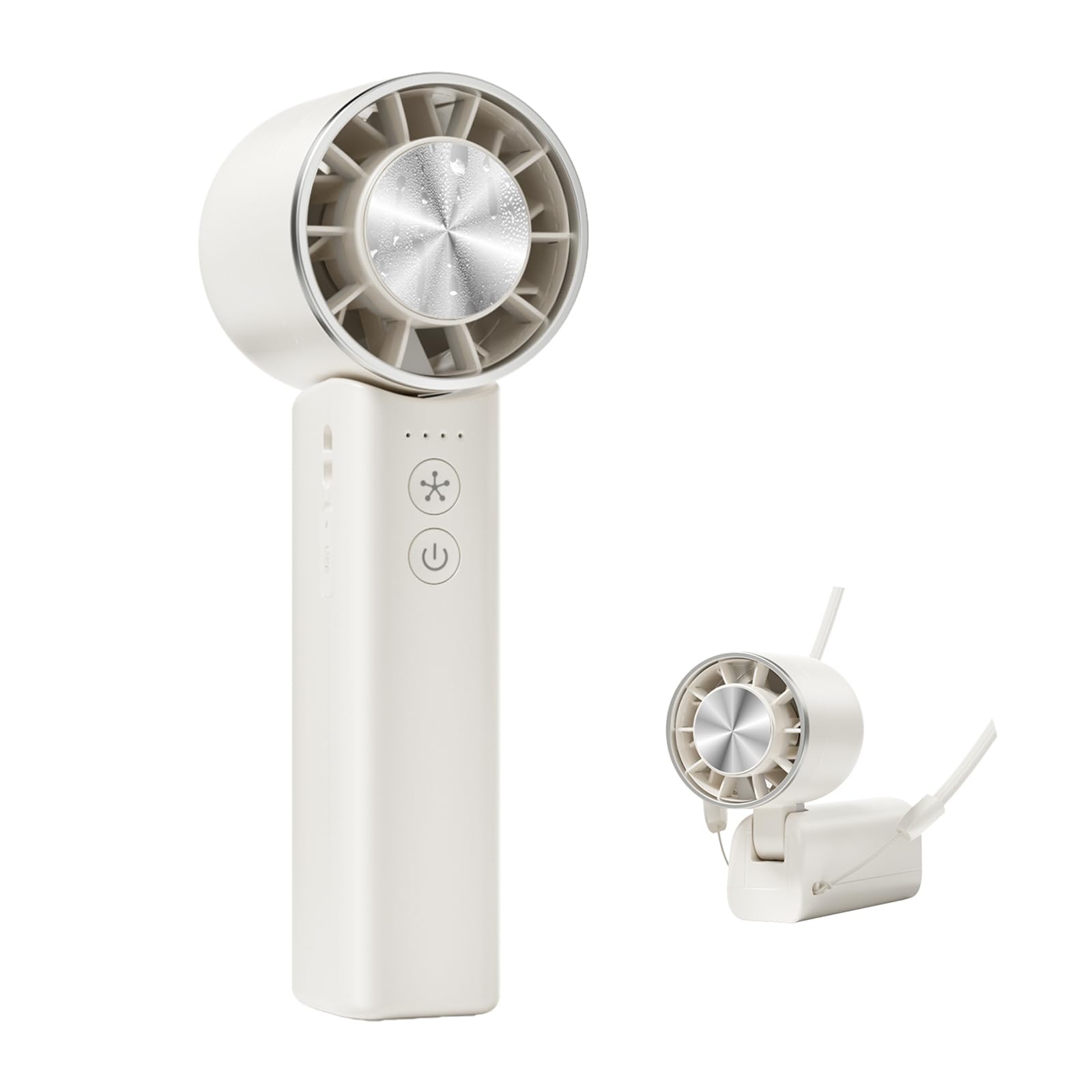 Photo 1 of Sowmow Hand Held Fan - 4 Speeds Adjustable 4800mAh,Foldable,Lightweight Neck-Worn Design,Beach Vacation Essentials,Portable Fan for Travel,Cooling for Camping Outdoor and Indoor - Beige