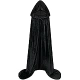 Sarfel Hooded Cloak Velvet Cape with Hood Halloween Capes Women Witch Costume Vampire Cloak Wizard Robe Men Cosplay Costume