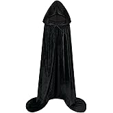 Sarfel Hooded Cloak Velvet Cape with Hood Halloween Capes Women Witch Costume Vampire Cloak Wizard Robe Men Cosplay Costume