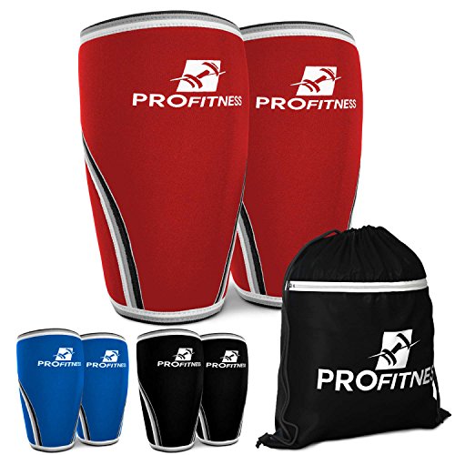 ProFitness Knee Sleeve (Pair) Squat Knee Support & Compression for Powerlifting, Weightlifting, Cross Training WOD, Bodybuilding - Extra Thick 7mm Neoprene Knee Sleeves - Both Men & Women (What's The Best Way To Roll A Joint)