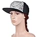 Vbiger Pyramid Plastic Studs Bling Flat Hip Hop Cap Rivet Spikes Hat Rock Punk (Red + Silver)