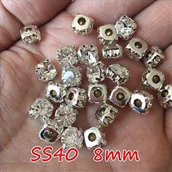 Astonish Cosa in Silber Strass/Gold gemischt Größe 3 mm / 4 mm / 5 mm / 6 mm / 7 mm / 8 mm 300 Stück/Lot: 100 Stück 8 mm