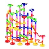Maggift Marble Runs Toy Set Translucent Marbulous 105 Pieces 30 Glass Marbles