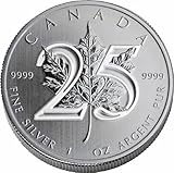 2013 Canadian Maple Leaf 25th Anniversary BU Silver 1oz IN STOCK