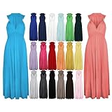 Womens Maxi Dress Spring Coil Evening Dresses Ladies Long Stretch Maxis 1 Size