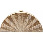 PENGZHI Women Fan Shell Acrylic Clutch Purse Marble Evening Bag Unique Handbag Cute Shell Clutch Wedding Purse for Party