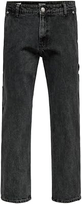 Regular fit Jeans ONSEDGE Mid Waist Straight Fit Jeans Washed Black 32 32 Washed Black