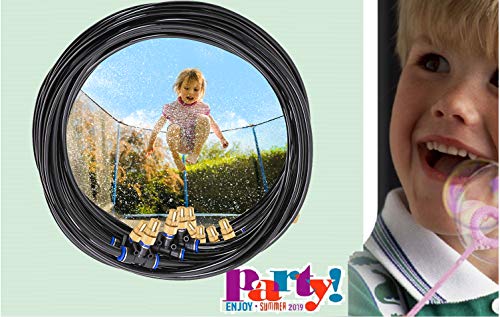 H&G lifestyles Outdoor Trampoline Water Play Sprinklers for Kids- Summer Outdoor Water Fun Game Toys Accessories - Great for Boys & Girls and Adults - Attached On Trampoline Safety Net Enclosure - Thumbnail 5