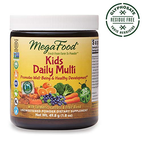 MegaFood, Kids Daily Multi Booster Powder, Promotes Healthy Growth Development, Multivitamin Supplement, Gluten Free, Vegetarian, 1.8 oz (30 Servings)