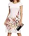 Romwe Women's Floral Print Short Sleeve Casual Work Office A Line Dress