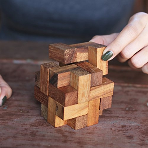 Labyrinth: IQ Building Educational 3D Wood Puzzle & Handmade Traditional Wood Brainteaser for Adults & Improve Creative Thinking from with SM Gift Box(Pictured)