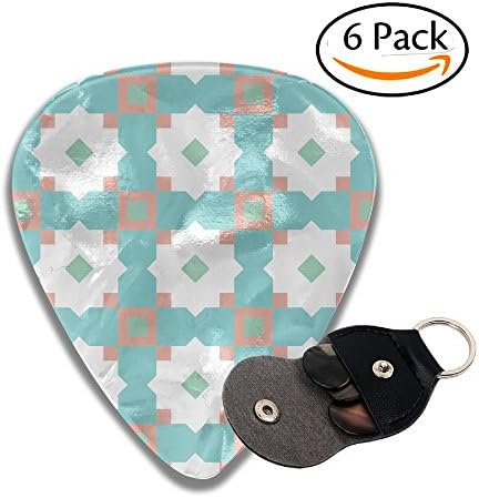 Quatrefoil Pattern Cool Celluloid Guitar Picks Stylish Guitar Accessories 6 Pack For Acoustic, Electric, Original And Bass Guitars