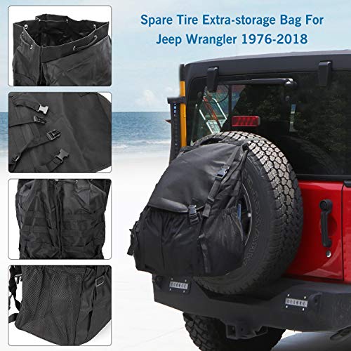 PARTOL Spare Tire Trash Bag Backpack for Jeep Wrangler JK JKU YJ TJ