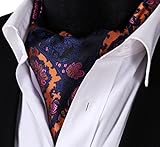 SetSense Men's Floral Paisley Jacquard Woven Self Cravat Tie Ascot