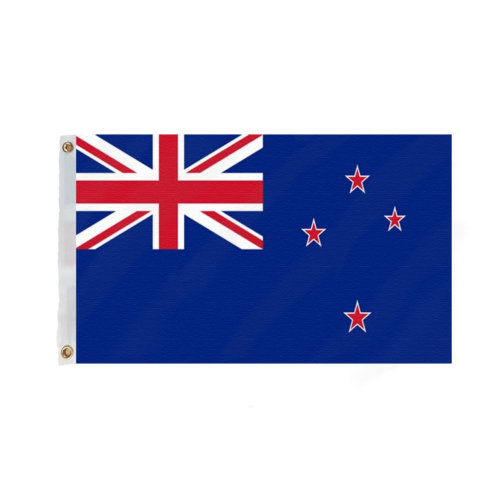 Flagmax New Zealand Flag 5ft x 3ft National Flag with Eyelets Durable Weather Resistant Polyester Banner for Indoor and Outdoor Display Events Celebrations Sports and Home Use
