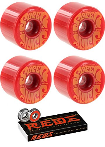 OJ Wheels 60mm Super Juice Red Longboard Skateboard Wheels -