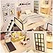 CUTEBEE Dollhouse Miniature with Furniture, DIY Dollhouse Kit Plus Dust Proof and Music Movement, 1:24 Scale Creative Room Idea(Happinese)
