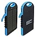 Solar Charger, Powercam, 10,000 mAh, Waterproof, Drop Resistant, Shockproof, for iPhones, iPads, Android, Samsung Phones, GPS Devices and Cameras (Blue)