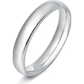 KAMASATO 4mm 6mm Stainless Steel Rings Women Men High Polish Plain Dome Silver/Gold Wedding Band Comfort Fit