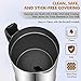 Milk Frother, Electric Milk Steamer with Hot or Cold Functionality, Automatic Milk Frother and Warmer, Silver Stainless Steel, Foam Maker for Coffee, Cappuccino and Macchiato (Silver)