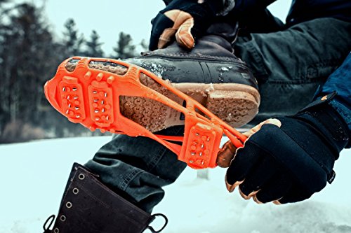 STABILicers Walk with Powder Strap, Snow and Ice Traction Cleats for Shoes and Boots, Made in USA, Blue, Size MD