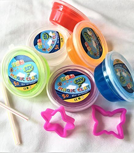 itisyours 6 Magic Crystal Clay DIY Mud Slime Putty Toy Soft Rubber for Kids Children Gag Gift Party Favors Bag Fillers