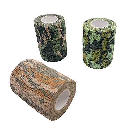 3 Inch X 5 Yards Self Adhesive Bandage 12 Rolls Self Adhesive Tape Cohesive Bandage Tape Strong Elastic Sports Tape for Wrist Stretch Athletic Tape for Ankle Sprains and Swelling,12 Camouflage Colors