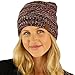 Quad Color Warm Chunky Thick Stretchy Knit Slouchy Beanie Skull Cap Hat Wine