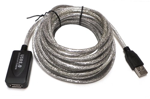 Importer520 25 Foot Premium Active USB 2.0 Extender/Repeater/Extension Cable with Built-in Signal Booster Chips - Supports High Speed Data Transfer Rate of up to 480 Mbps
