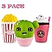 BeYumi Slow Rising Toy, 3 Pack of Kawaii Squishy Toy, Cactus + Popcorn + Cream Drink, Cream Scented Simulation Cute Squishy Toys Gift for Kids Lovely Stress Relief Toy