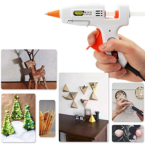 E.Durable Hot Melt Glue Gun Kit with 40 Multi-Colored Glue Sticks for DIY Handcraft School Projects/Home Arts/Crafts / Repair | Flexible Trigger | (15W/25W)