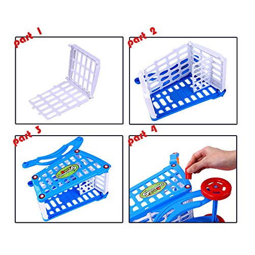Gbell Shopping Carts Push Educayional Toys for Kids,Toddler Boys Girls 3-8 Year Old, Pink Blue (Pink)