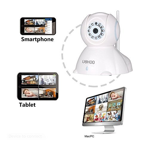 IP Camera, UOKOO 720P WiFi Security Surveillance Camera with Pan/Tilt and P2P Audio, IP Webcam with Microphone, Nanny Cam with Night Vision C42