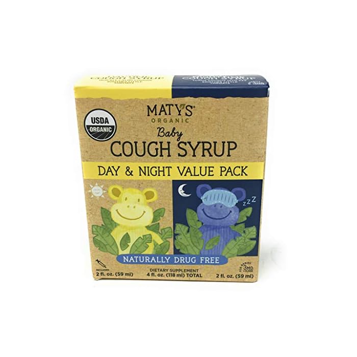 Matys USDA Organic Baby Daytime & Nighttime Cough Syrup Value Pack, Soothing Relief for Day and Night, Made with Agave…