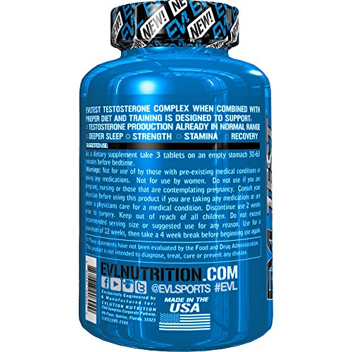 Evlution Nutrition Testosterone Booster EVL Test Training & Recovery