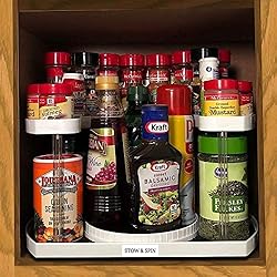 Spice Rack Organizer for Cabinet 2 Tier Lazy Susan