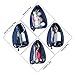 Electronics Organizer Accessories Bag Case, Portable Makeup Bag/Travel Digital Carrying Pouch Multifunction Cellphone/Headset/USB Data Cable/Charger Hard Drive Carry Case (Size L,Navy) - Happy Hours