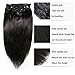 Real Hair Extensions Clip in Human Hair Double Weft Clip in Straight Hair Extensions… (24 Inch (120 Gram), 1b Natural Color)