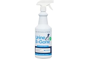 Kinzua Environmental Urine B-Gone, Professional Enzyme Odor Eliminator & Pet Stain Remover, Human, Cat & Dog Urine Cleaner, E