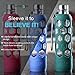 GoGlass Terra Borosilicate Glass Water Bottle With Silicone Sleeve 24oz, No Plastic, Modern Large Drinking Reusable Travel Bottles (Ocean Blue)