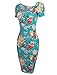 TAM WARE Women's Sweetheart Short Sleeve Midi Dress TWCWD053-GREEN-L