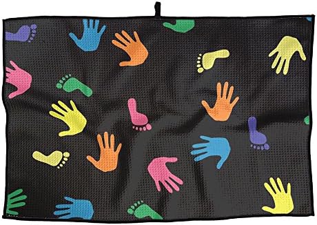 ZMLSJY Footprint And Fingerprints Golf Wet Dry Towel Microfiber Deep Golf Towels Perfect Towel For Golf Running Biking Hiking Gym Outdoor Activities And Hot Flashes