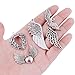 KeyZone 36 Pcs Vintage Silver Plated Assorted Angel Wings Charms Pendants DIY for Jewelry Making and Crafting