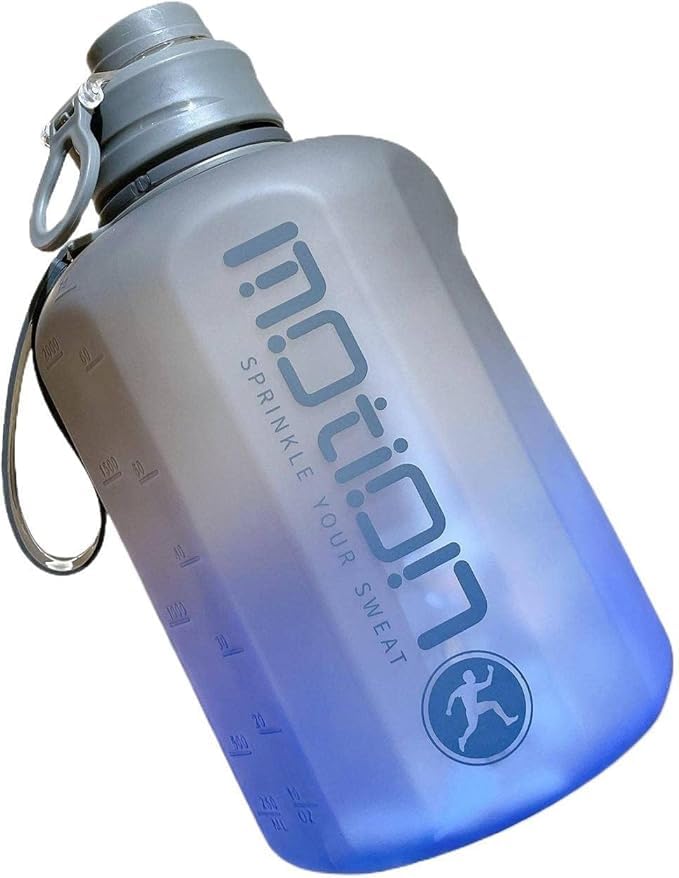 Motion Sports 2.4L Waterproof Water Bottle, Gallon Water Bottle for Weight Loss, Fitness, Gym, Yoga, Camping, Outdoor Sports