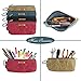 Home Innovation Zipper Pouch Tool Bags Waxed Canvas with Heavy Duty Metal Zipper and Carabiner, 4 Pack Utility Bags Water Resistant, Stand-up Tool Pouch Multi-Purpose Organizer
